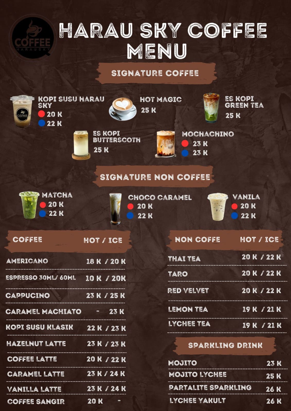 menu coffee shop